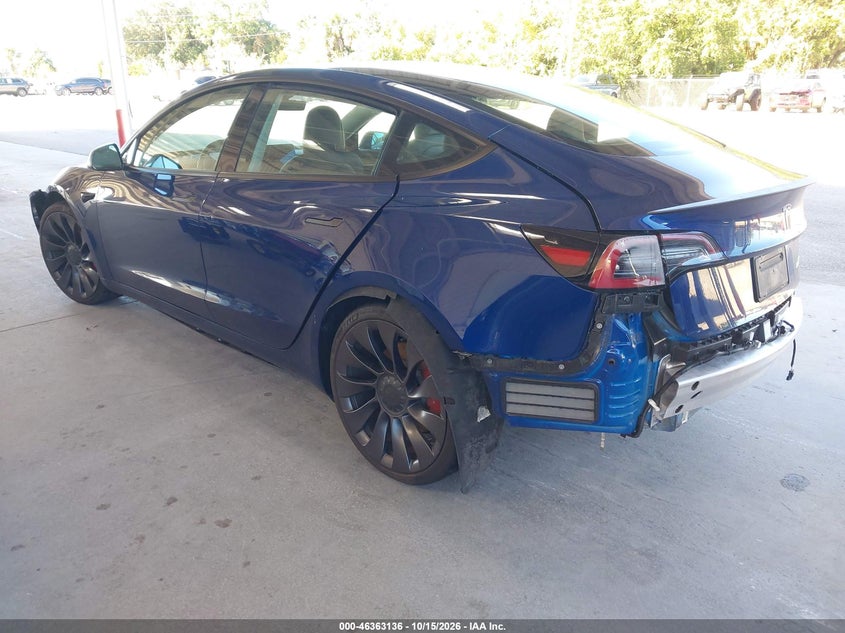 Vin: 5yj3e1ec0mf024300, lot: 46863436, tesla model 3 performance dual motor all-wheel drive 20213