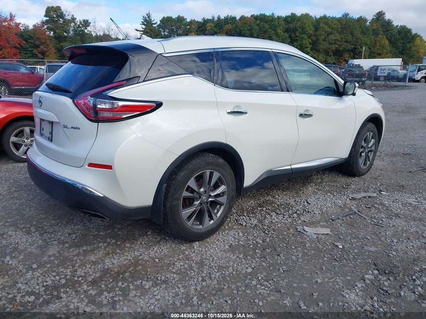 Vin: 5n1az2mh5gn139233, lot: 46863548, nissan murano sl 20164