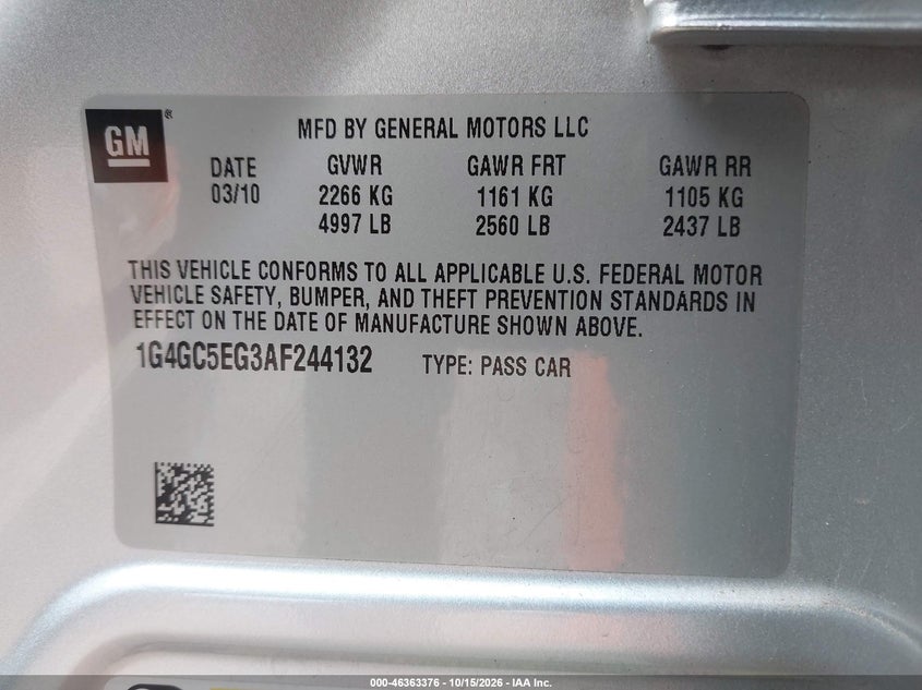 2010 BUICK LACROSSE CXL · Фото 9