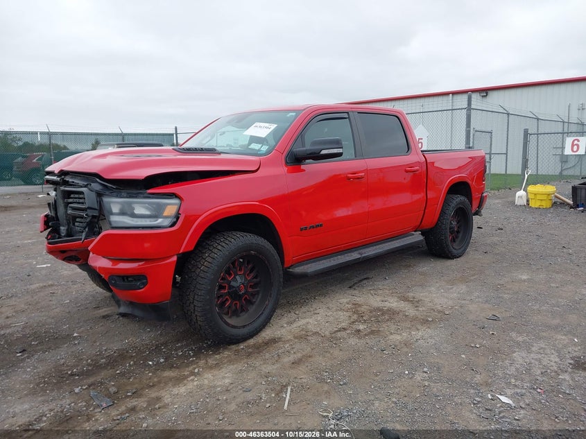 Vin: 1c6srfjt9mn577006, lot: 46863809, ram 1500 laramie  4x4 5'7 box 20212
