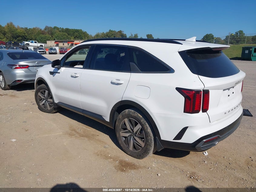 Vin: 5xyrl4lc8ng139256, lot: 46864007, kia sorento s 20223