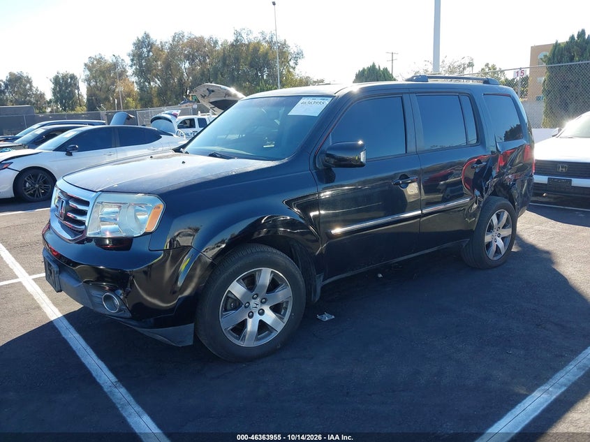2014 Honda Pilot Touring, Левый бок, IAAI, VIN 5FNYF3H97EB001581 — фото 2