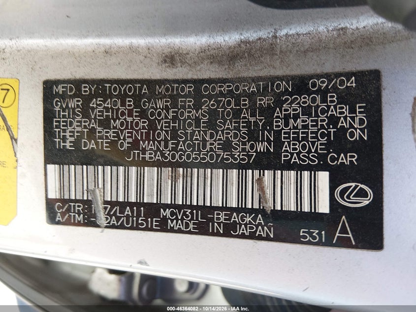 2005 LEXUS ES 330 · Фото 12