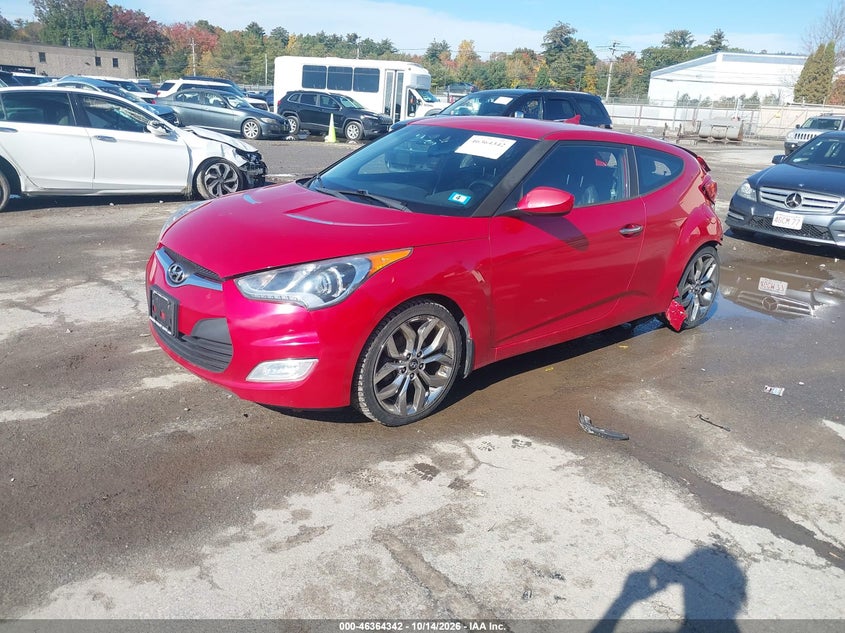 Vin: kmhtc6ad7eu214603, lot: 46864654, hyundai veloster re:flex w/black 20142
