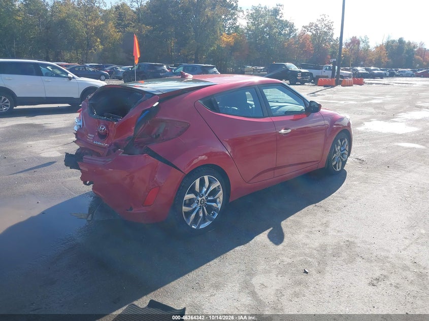 Vin: kmhtc6ad7eu214603, lot: 46864654, hyundai veloster re:flex w/black 20144