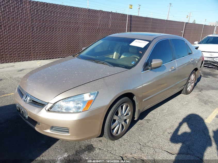 2007 Honda Accord 3.0 Ex, Rear, IAAI, VIN 1HGCM66577A023661 — photo 2