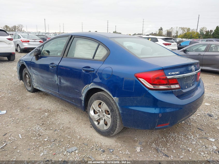 Vin: 19xfb2f55ee026675, lot: 46865111, honda civic lx 20143