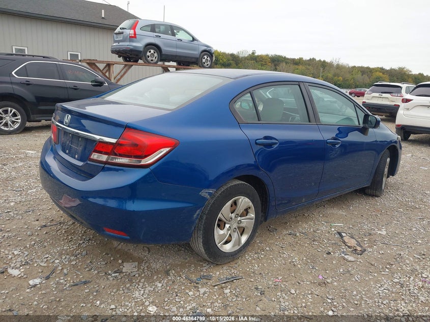 Vin: 19xfb2f55ee026675, lot: 46865111, honda civic lx 20144