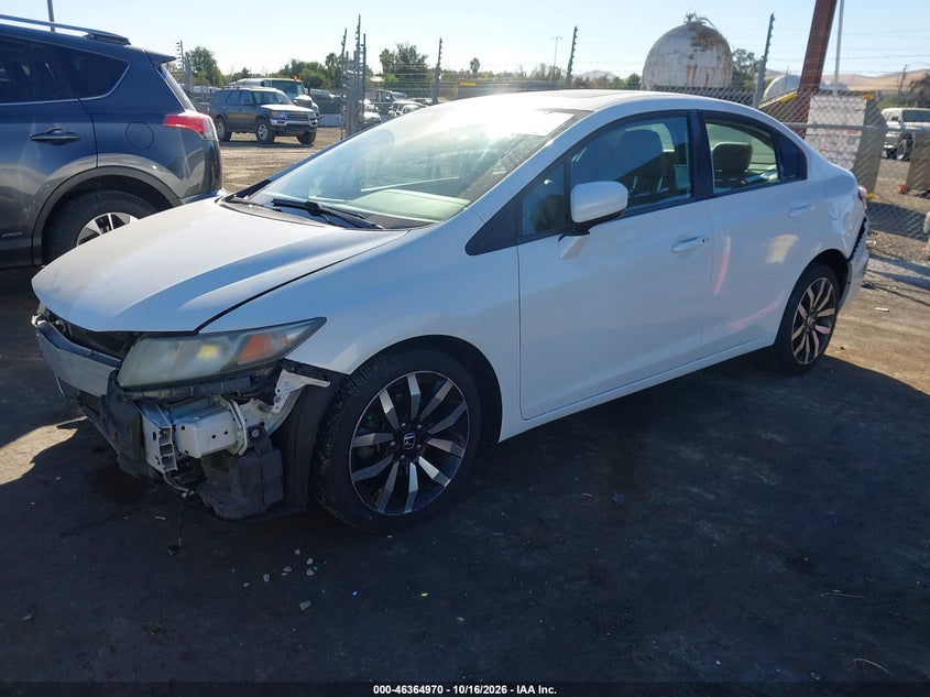 2014 Honda Civic Ex-L, Front & Rear, IAAI, VIN 19XFB2F97EE207215 — photo 2
