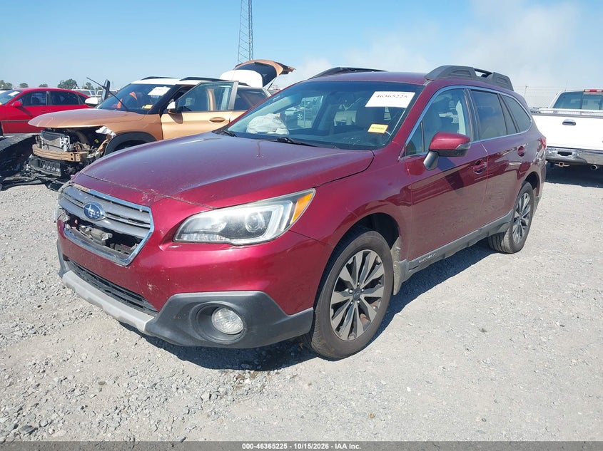 Vin: 4s4bsbjcxf3277782, lot: 46865537, subaru outback 2.5i limited 20152