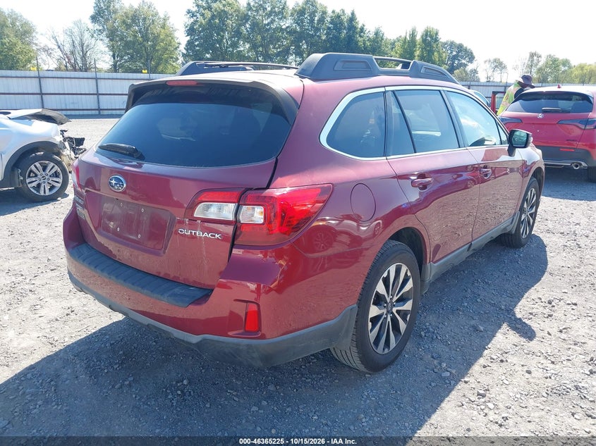Vin: 4s4bsbjcxf3277782, lot: 46865537, subaru outback 2.5i limited 20154