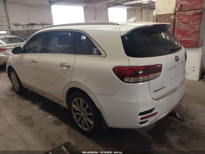 Vin: 5xypkda55gg085626, lot: 46866566, kia sorento 3.3l sxl 20163