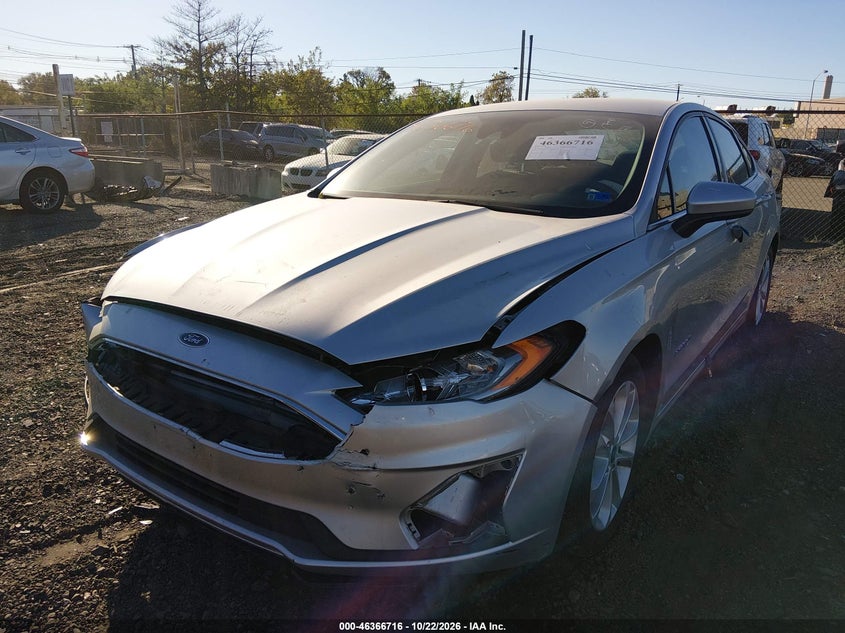 Vin: 3fa6p0lu9kr263133, lot: 46867044, ford fusion hybrid se 20192