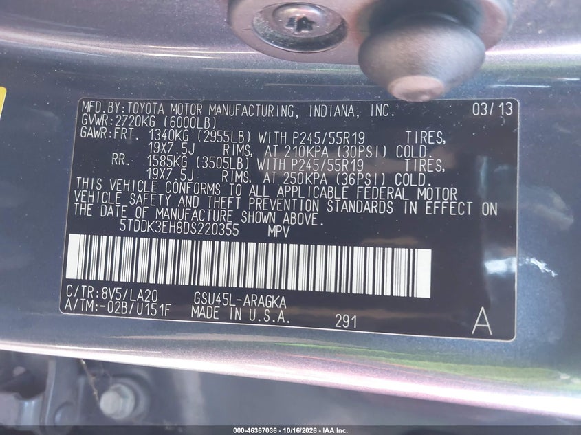2013 TOYOTA HIGHLANDER LIMITED V6 · Фото 9