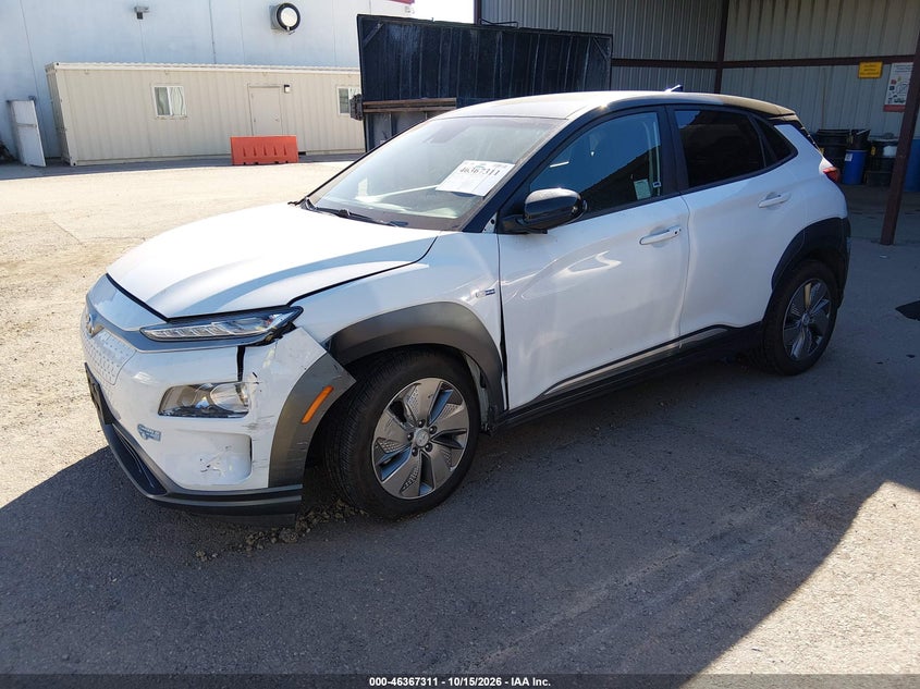 Vin: km8k23ag8lu056907, lot: 46867639, hyundai kona electric sel 20202