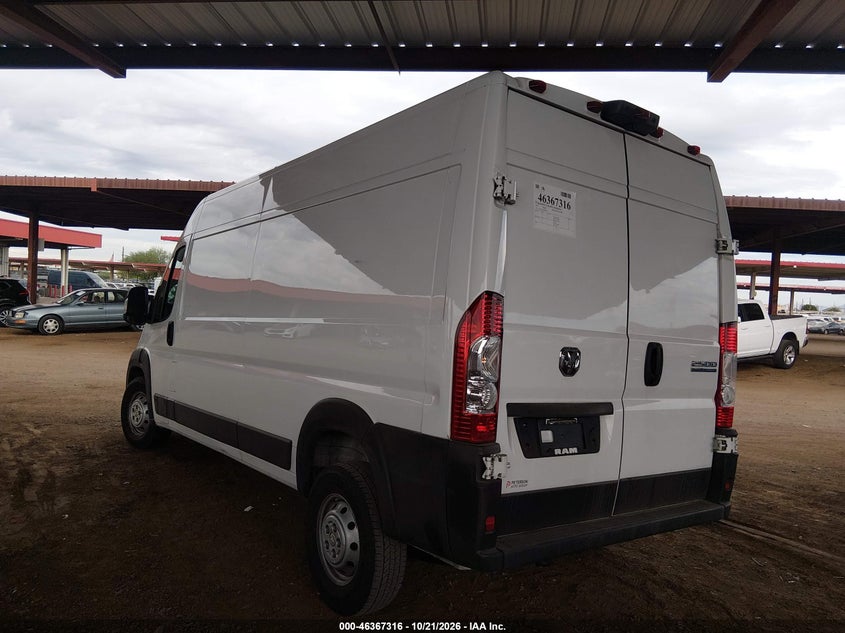 Vin: 3c6lrvdg5pe588977, lot: 46867644, ram promaster 2500 high roof 159 wb 20233
