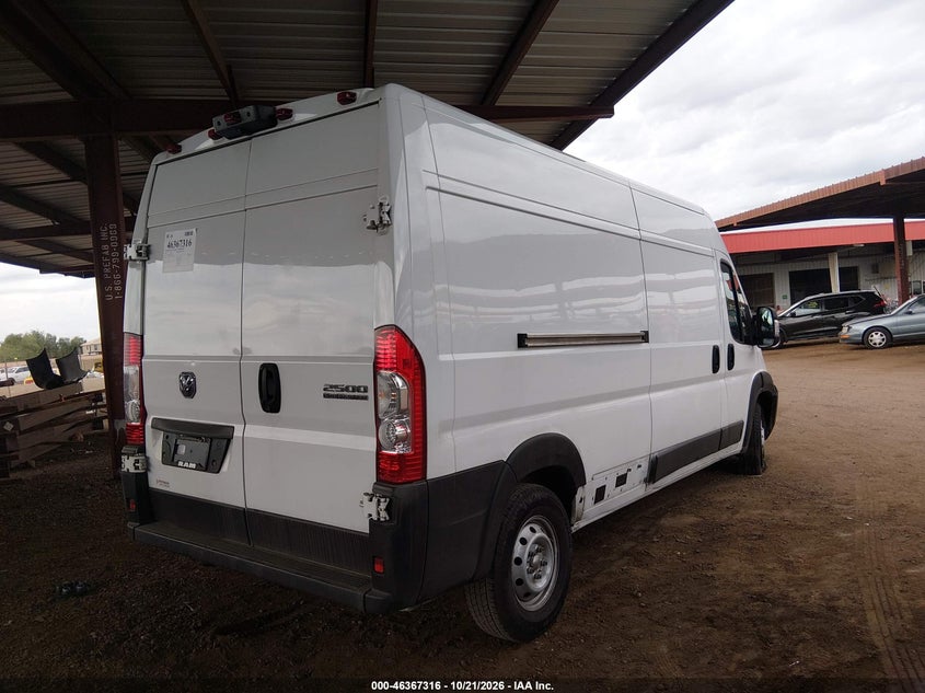 Vin: 3c6lrvdg5pe588977, lot: 46867644, ram promaster 2500 high roof 159 wb 20234