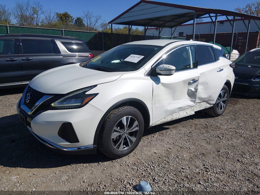 Vin: 5n1az2as6ln111550, lot: 46868089, nissan murano s intelligent awd 20202