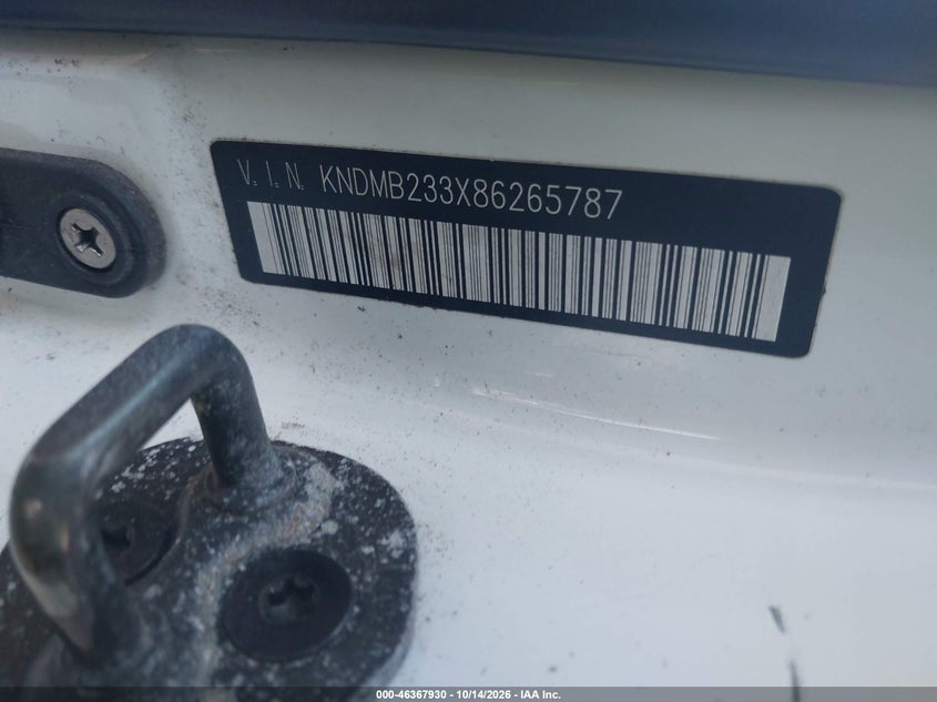 KIA SEDONA 2008 VIN KNDMB233X86265787