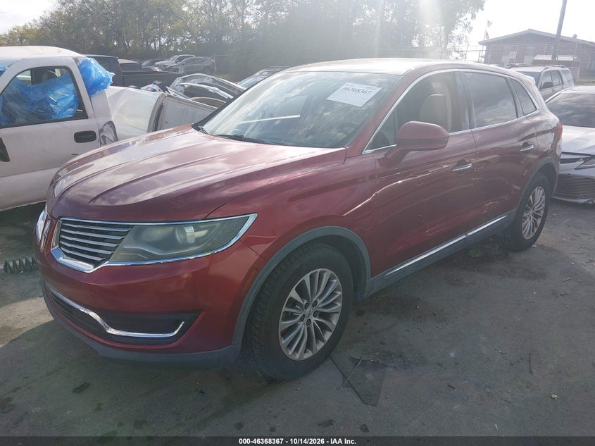Vin: 2lmpj6krxgbl20543, lot: 46868700, lincoln mkx select 20162