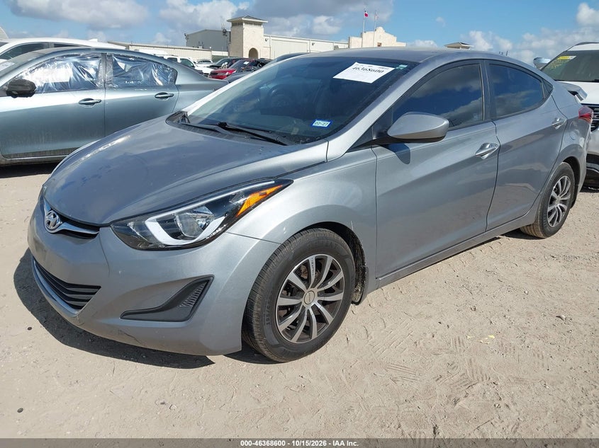 2016 Hyundai Elantra Se, Rear, IAAI, VIN KMHDH4AEXGU504520 — photo 2
