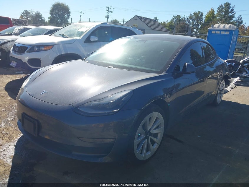 Vin: 5yj3e1ea1mf020691, lot: 46870098, tesla model 3 standard range plus rear-wheel drive 20212