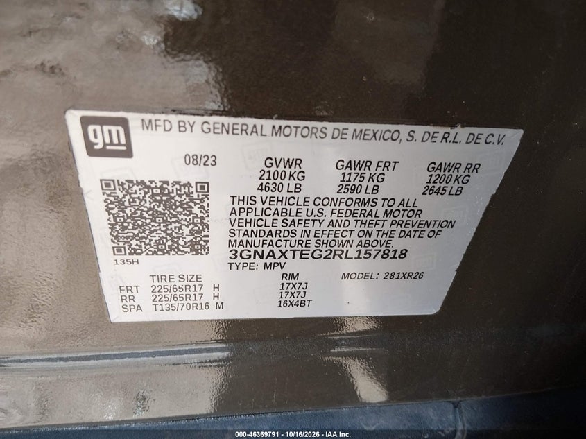 CHEVROLET EQUINOX 2024 VIN 3GNAXTEG2RL157818