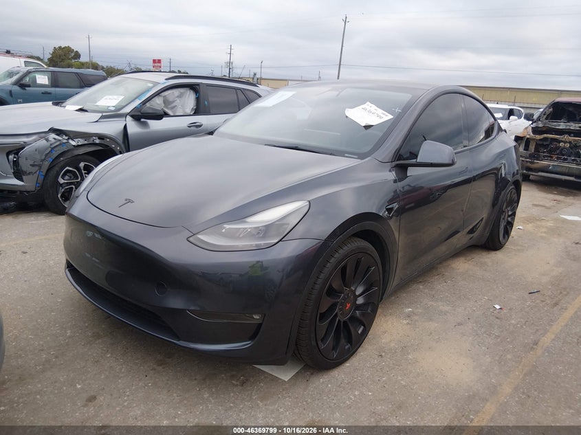 Vin: 5yjygdef3mf173425, lot: 46870132, tesla model y performance dual motor all-wheel drive 20212