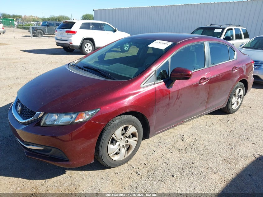 2014 Honda Civic Lx, Обычный износ, IAAI, VIN 19XFB2F5XEE041754 — фото 2