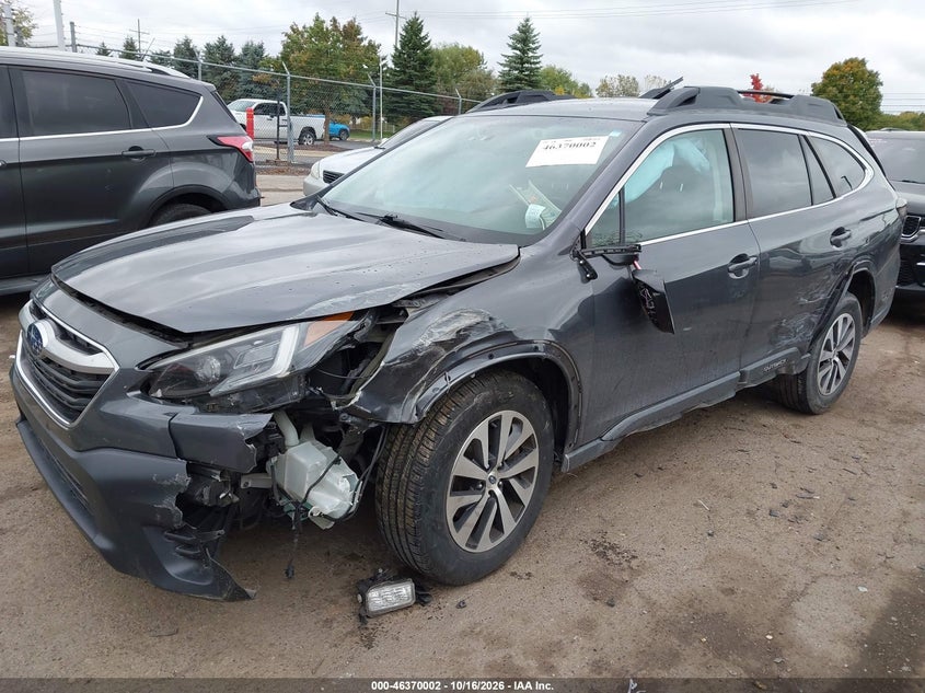 2021 Subaru Outback Premium, Left Rear, IAAI, VIN 4S4BTACCXM3168840 — photo 2