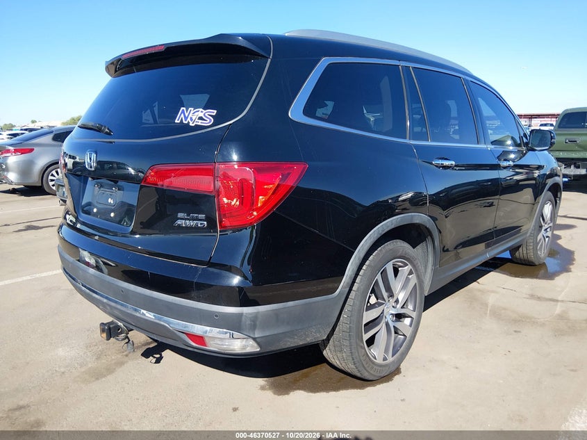 Vin: 5fnyf6h09hb017501, lot: 46870861, honda pilot elite 20174