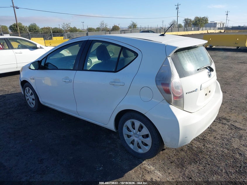 Vin: jtdkdtb37c1502542, lot: 46870866, toyota prius c two 20123