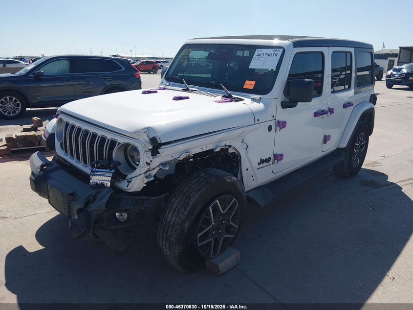 2026 Jeep Wrangler Sahara 4X4, Left Side, IAAI, VIN 1C4PJXEG5TW199221 — photo 2