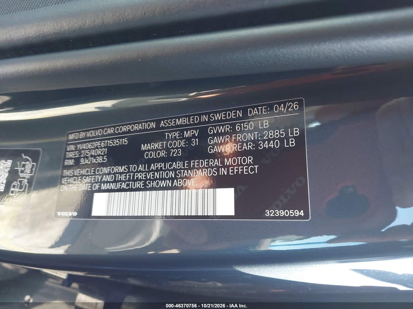 2026 VOLVO XC90 PLUS, B6 AWD GAS (MILD HYBRID), GASOLINE, BRIGHT, 7 SEATS · Фото 9