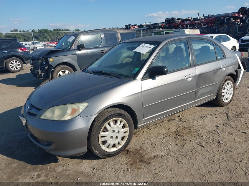 2005 Honda Civic Lx, Левый зад, IAAI, VIN 2HGES16505H507929 — фото 2