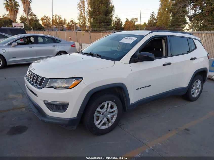 Vin: 3c4njcabxjt416128, lot: 46871222, jeep compass sport fwd 20182