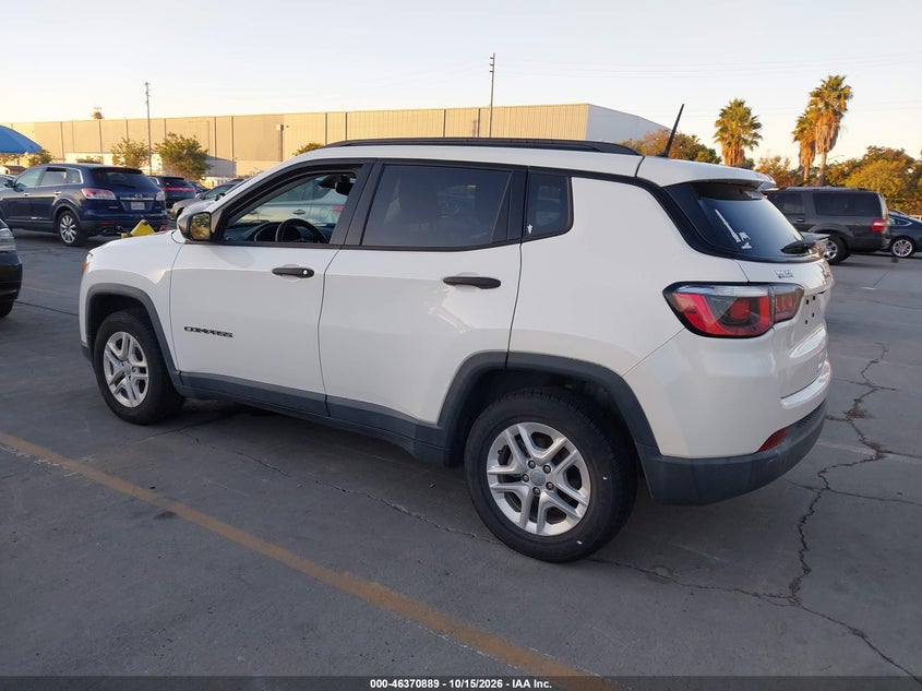 Vin: 3c4njcabxjt416128, lot: 46871222, jeep compass sport fwd 20183