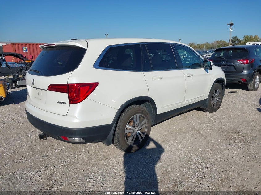 Vin: 5fnyf6h73gb109750, lot: 46871424, honda pilot ex-l 20164