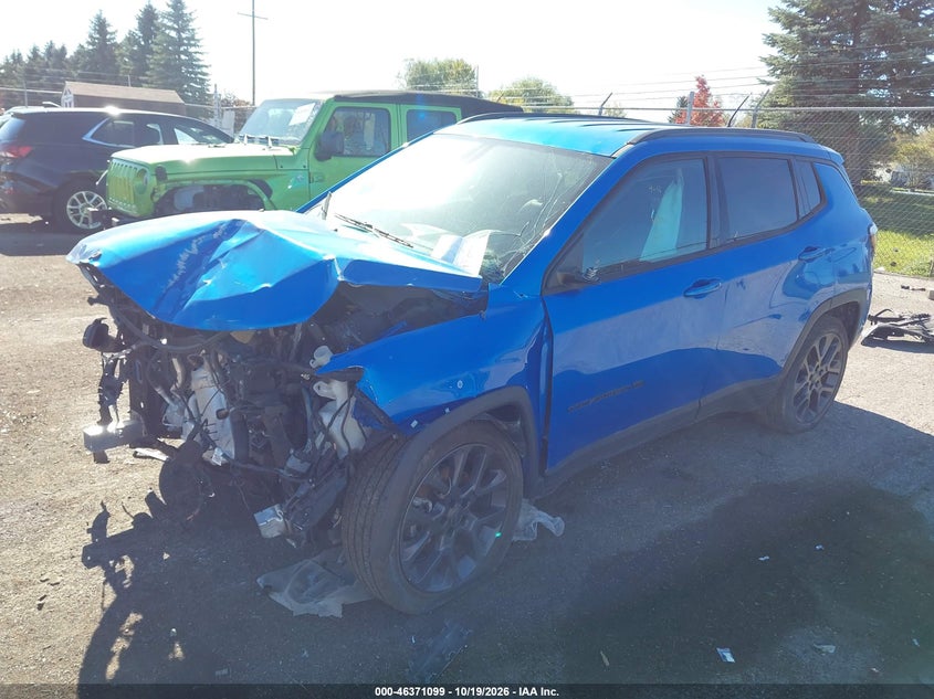 Vin: 3c4njdeb8mt561690, lot: 46871432, jeep compass 80th anniversary 4x4 20212