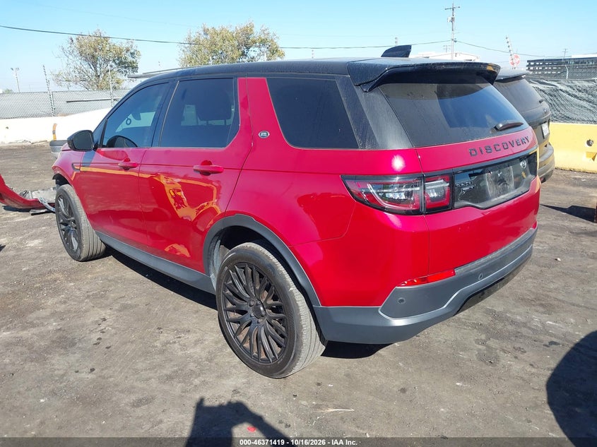 Vin: salcj2fx3lh857664, lot: 46871752, land rover discovery sport s 20203