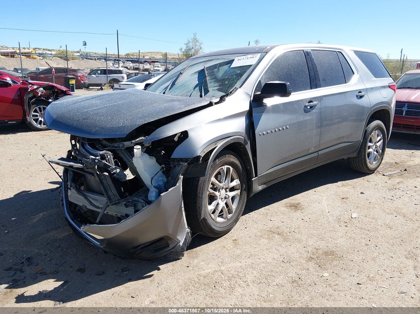 2019 Chevrolet Traverse Ls, Front End, IAAI, VIN 1GNERFKWXKJ173447 — photo 2