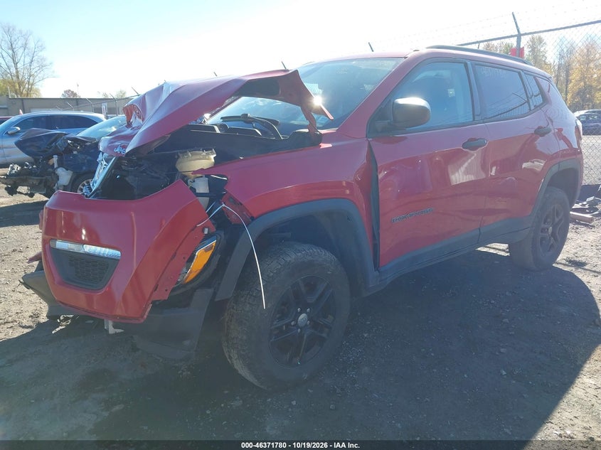 2018 Jeep Compass Sport 4X4, Удар спереду, IAAI, VIN 3C4NJDAB2JT126794 — фото 2