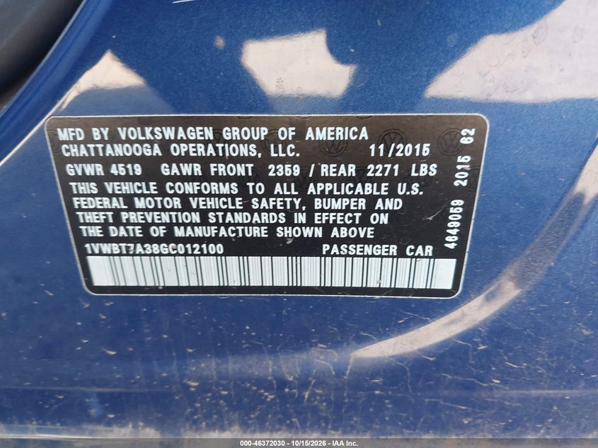 2016 VOLKSWAGEN PASSAT 1.8T SE · Фото 9