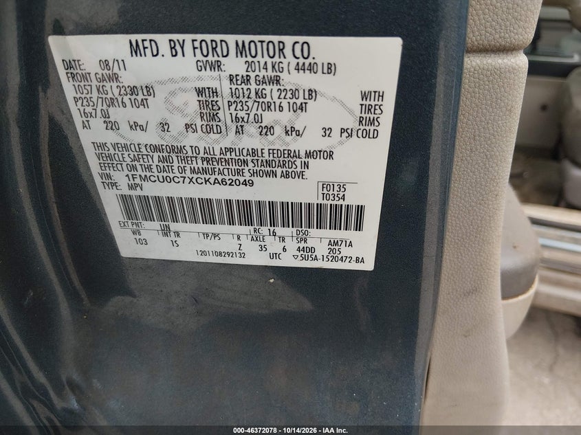 2012 FORD ESCAPE XLS · Photo 9