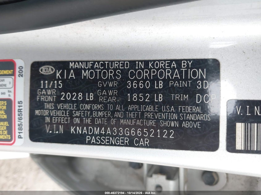 2016 KIA RIO LX · Фото 9