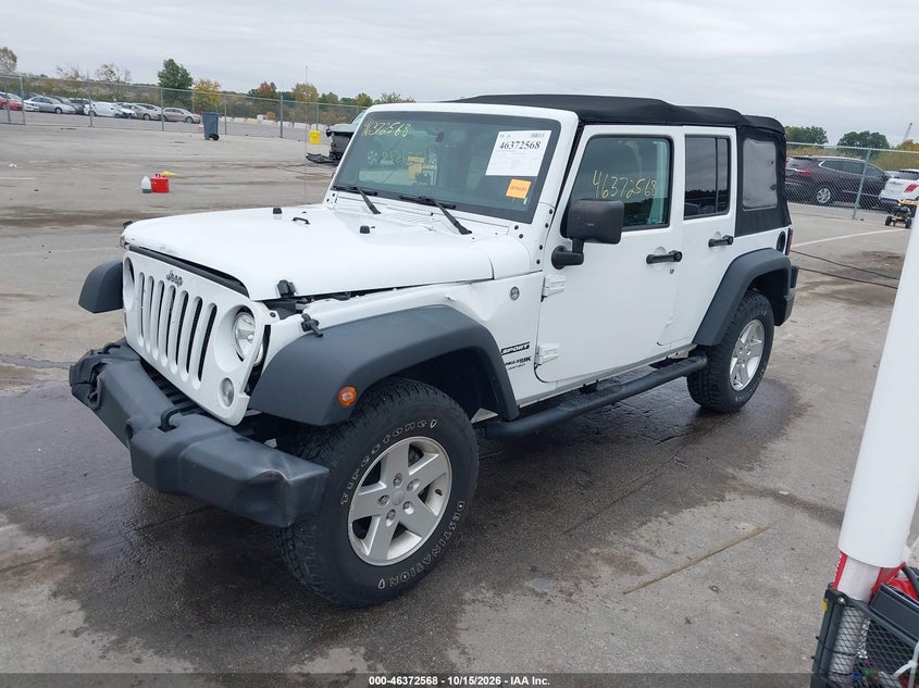 2018 Jeep Wrangler Jk Unlimited Sport S 4X4, Front End, IAAI, VIN 1C4BJWDG0JL899166 — photo 2