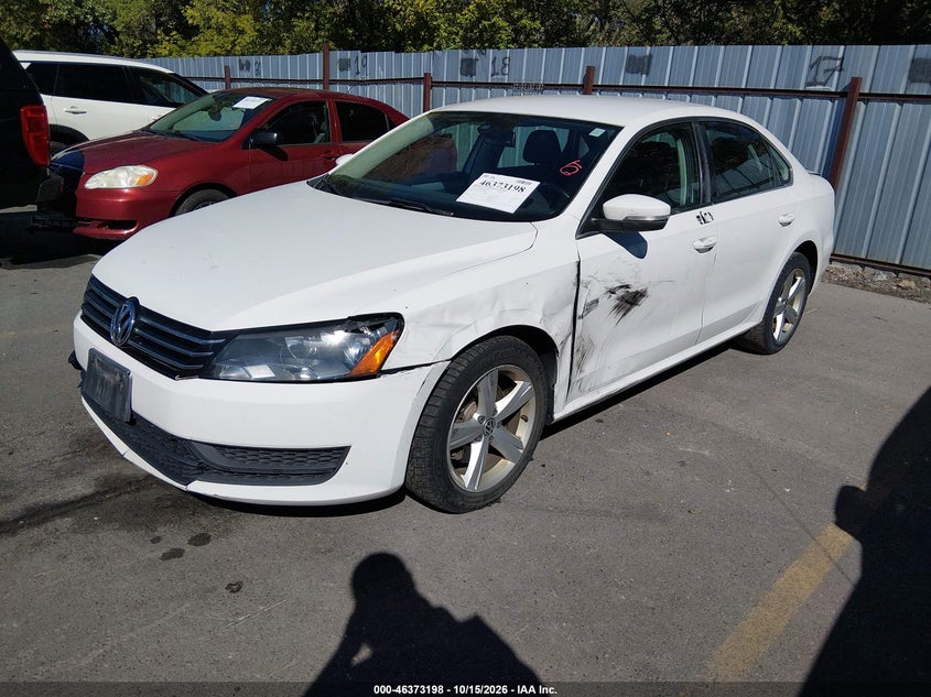 Vin: 1vwbh7a31cc109019, lot: 46873531, volkswagen passat 2.5l se 20122