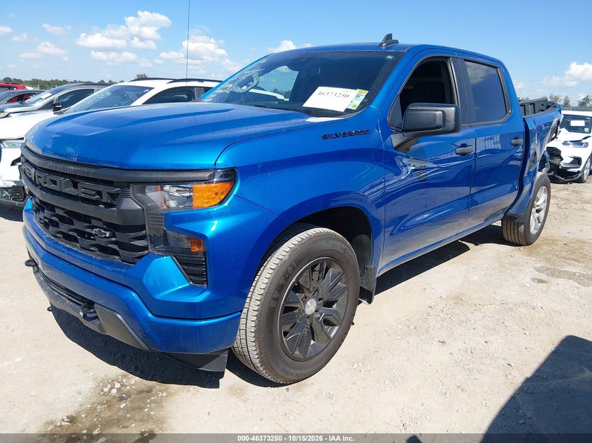 2022 Chevrolet Silverado 1500 2Wd Short Bed Custom, Rear, IAAI, VIN 3GCPABEK8NG588282 — photo 2