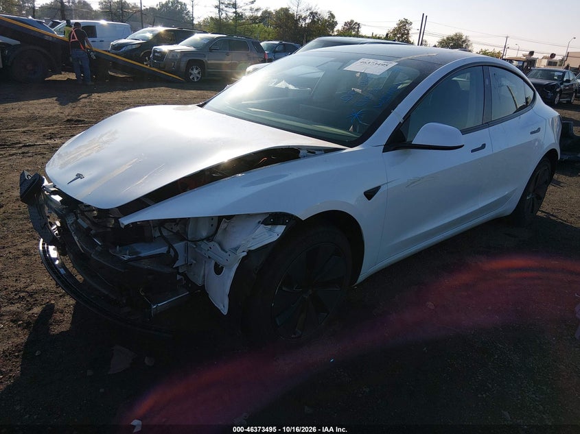 2026 Tesla Model 3 Premium Rear-Wheel Drive/Rear-Wheel Drive, Front & Rear, IAAI, VIN 5YJ3E1EA0TF159807 — photo 2