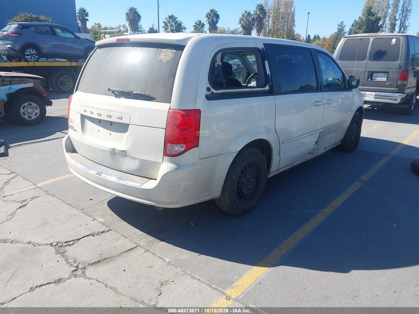Vin: 2c4rdgbg4dr506182, lot: 46874204, dodge grand caravan se 20134